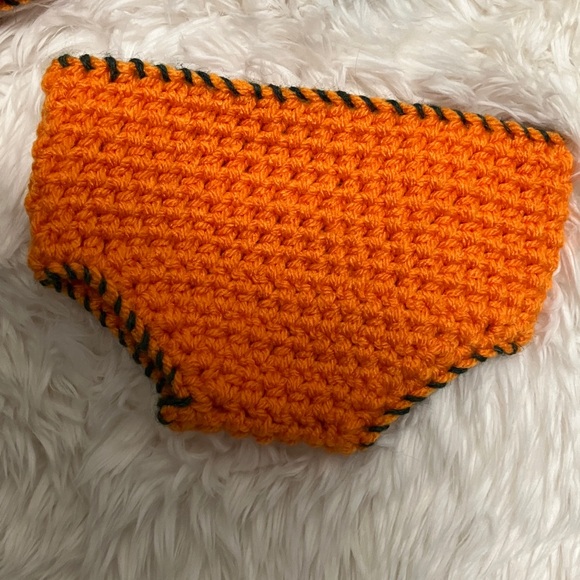 Orange Crochet Pumpkin Hat and Scarf Set - Picture 3 of 4